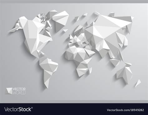 3d Polygonal World Map Royalty Free Vector Image