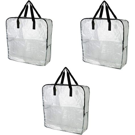 Pack Of 3 Extra Large Clear Storage Bag For Clothing Storage Under The Bed Storage Garage