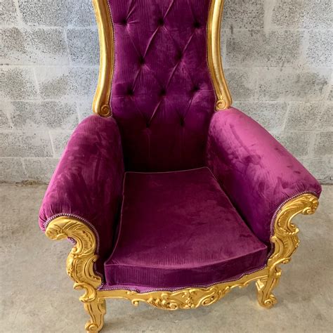 Purple Throne Chair Purple Velvet Chair 1 Available French Chair Throne