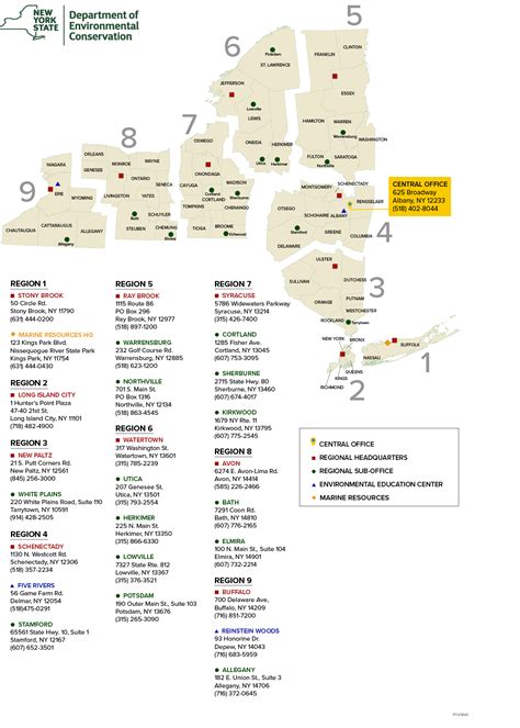 Map Of All Dec Offices Nys Dept Of Environmental Conservation