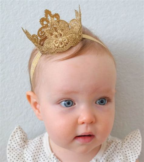 The Regal Lace Princess Crown Baby Crown Gold Crown Childs Crown