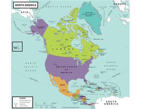 Buy North America Political Map Vivid