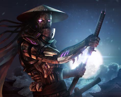 Fantasy Art Samurai Katana Sword Weapon Glowing Eyes 3000x2393