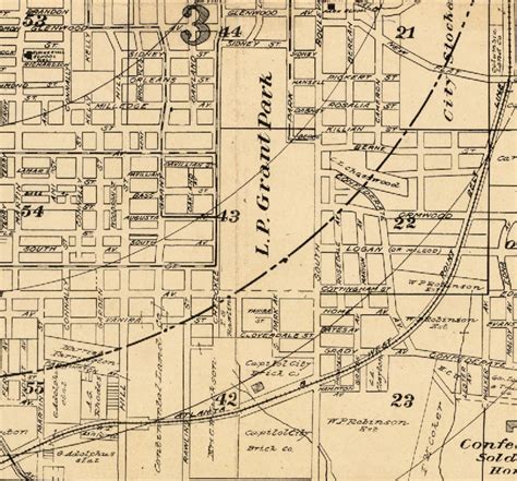 Map Of Atlanta Old Map Restored Archival Fine Print Of Etsy