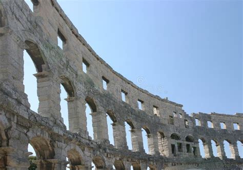 Amphitheater In Pula Croatia Stock Photo Image Of Architecture Dusk