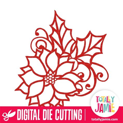 Christmas Poinsettia Holly Totallyjamie Svg Cut Files Graphic Sets