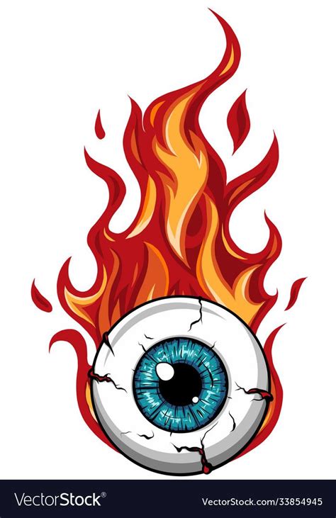 Single Eyeball On Fire In Flames Download A Free Preview Or High