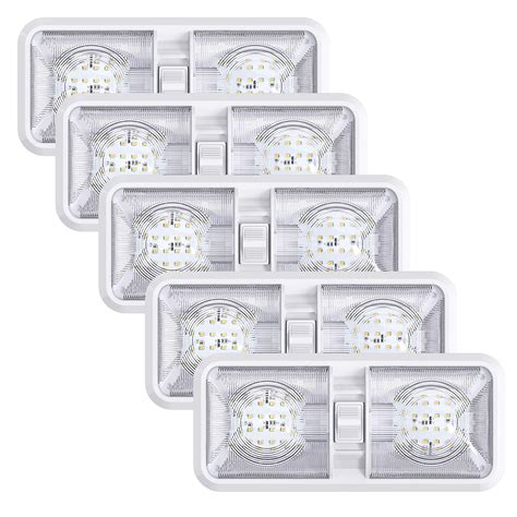 5 Pack Leisure Led Rv Led Ceiling Double Dome Light Fixture With Onoff