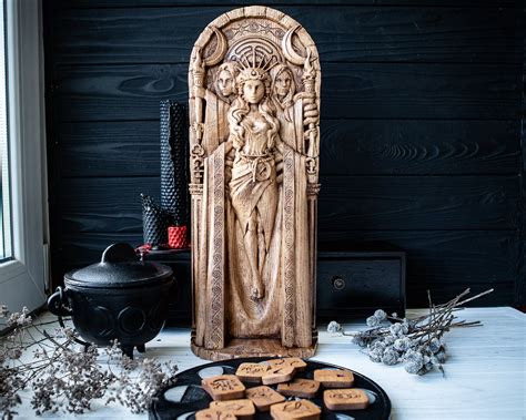 Hecate Statue 15 Greek Goddess For Pagan Home Altar Etsy