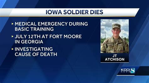 iowa soldier dies after medical emergency during basic training youtube
