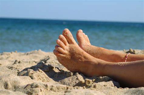 Feet On The Beach Stock Image Image Of Females Sunbathing 3292169