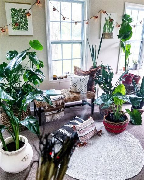 Bohemian Inspired Sunroom With Loads Of Beautiful Plants For An Urban