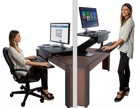 Ease of adjustment and noise: Adjustable Height Gas Spring Easy Lift Standing Desk Sit ...