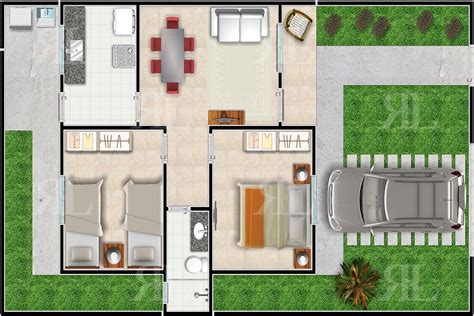 Muitos projetos trazem cômodos conjugados, como o combo de sala de estar e sala de jantar. Projeto Casa Popular 2q - Planta Completa - R$ 500,00 em ...