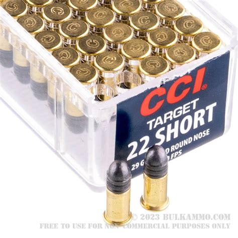 100 rounds of bulk 22 short ammo by cci 29gr lrn