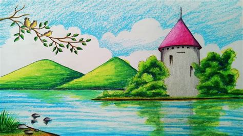 You can edit any of drawings via our online image editor before downloading. How to draw Riverside Scenery.Step by step(easy draw ...