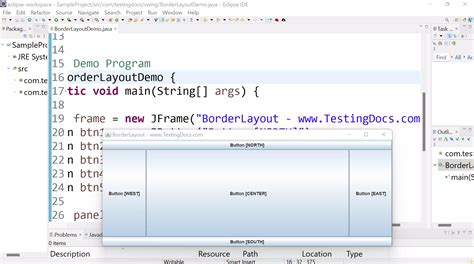 Java Tutorial Custom Layout With Borderlayout Gridlay