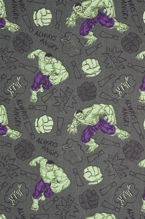 The Incredible Hulk Fabric Disney Marvel Hulk Doodle Licensed Novelty