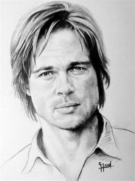 Brad Pitt 11x 14 Pencil Portrait By Greg Hand Commission A Drawing From Your Photo Pencil