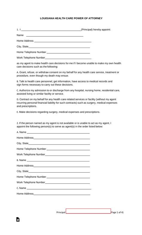 Free Louisiana Power Of Attorney Forms 9 Types PDF Word EForms