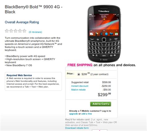 Blackberry Bold 9900 4g Now Available At T Mobile Usa