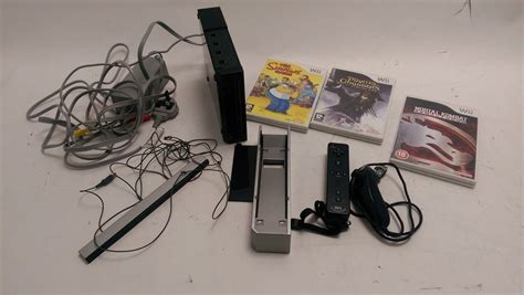 Nintendo Wii Bundle Console Controller And 3 Games Working Black Pre