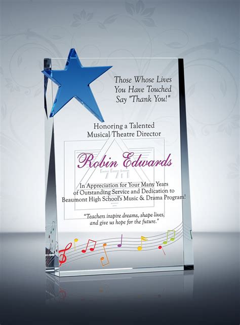 Browse our printable farewell card templates and get creative. Appreciation Plaque for Music Teachers | Music teacher ...