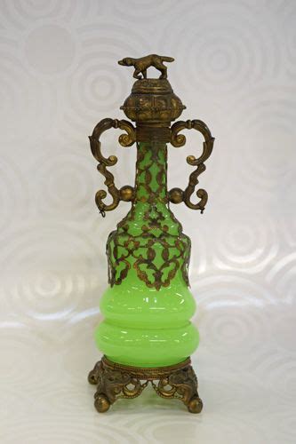 Antique French Green Opaline Scent Bottle