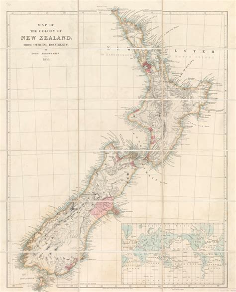 Old Map Of New Zealand 1869 Vintage Map Wall Map Prin