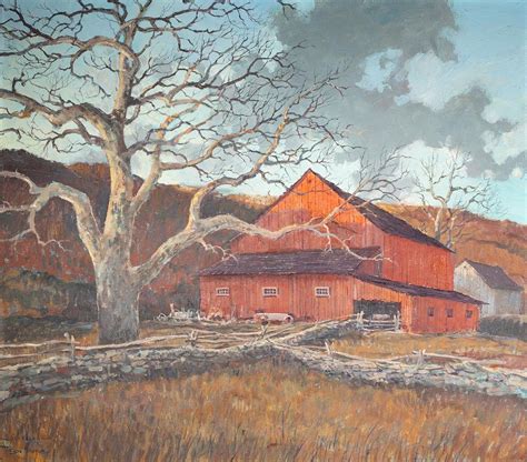 Diy Canvas Art Painting Oil Painting Watercolor Barns Winter