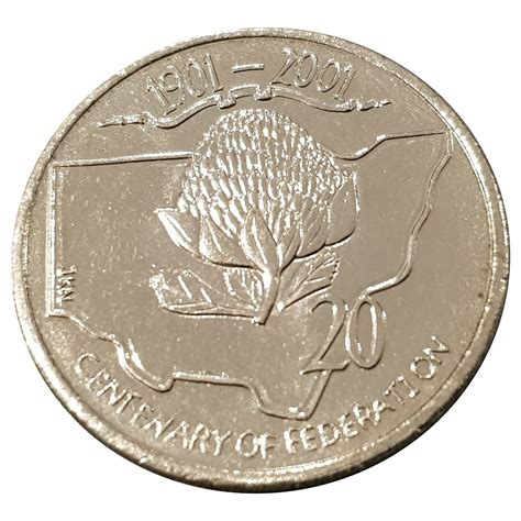 Australia 2001 Federation Centenary Nsw 20c Cents Uncirculated Coin