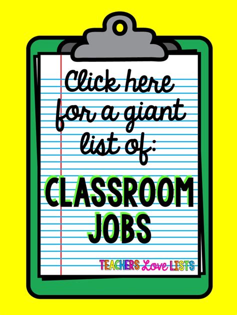 Classroom Jobs List Artofit