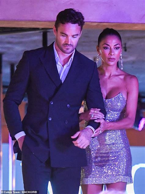 Nicole Scherzinger Looks Glam In A Busty Silver Dress As She Joins Fiancé Thom Evans For Night