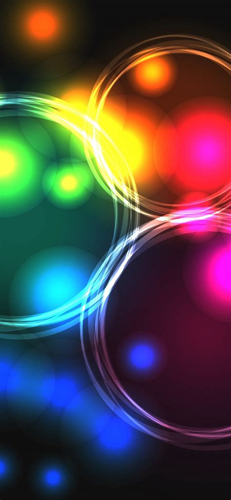 Light Circles Colorful Bright Abstract 1125x2436 Iphone Xsx