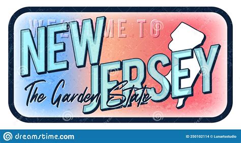 Welcome To New Jersey Vintage Rusty Metal Sign Vector Illustration