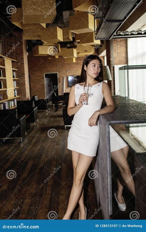 Asian Beautiful Girl At The Bar Stock Image Image Of Body Enjoy 128515107
