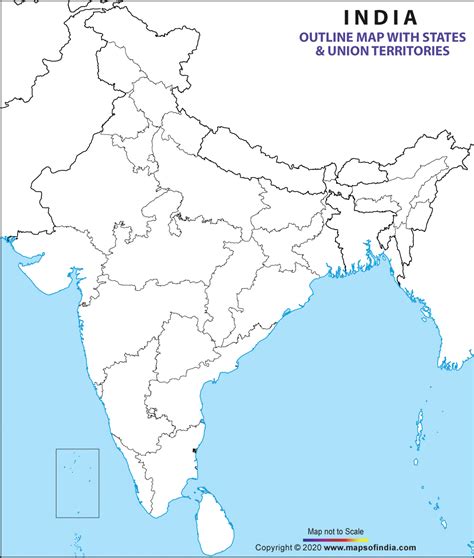 Plain Political Map Of India