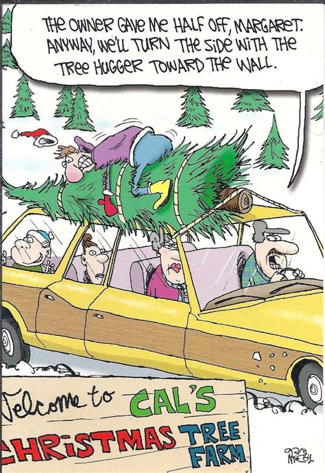 Christmas Tree Hugger Christmas Humor Humorous Christmas Cards