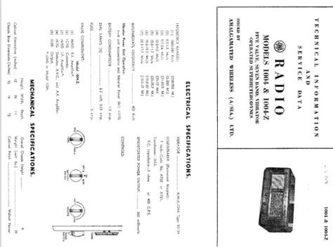 awa 1004z radio amalgamated wireless australasia ltd awa sydney