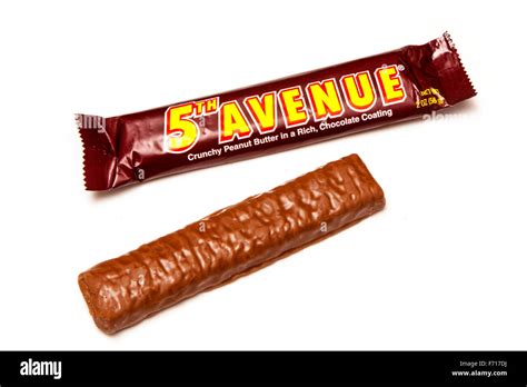 5th Avenue American Candy Or Chocolate Bar Isolated On A White Studio