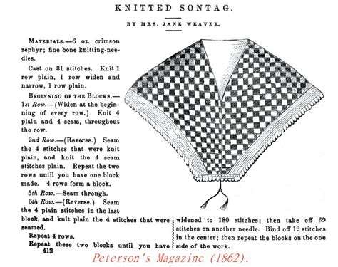 Misses mantel (shawl) and hat. World Turn'd Upside Down: Alternative Knitted Sontag Patterns