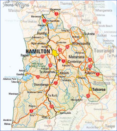 Hamilton New Zealand Map