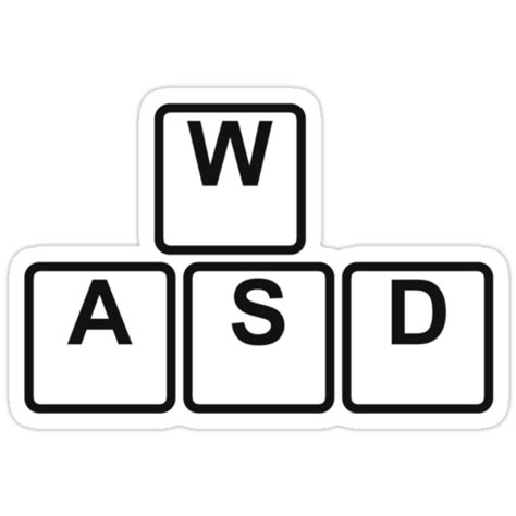 Pc Gamers Wasd Tee Stickers By Addictgraphics Redbubble
