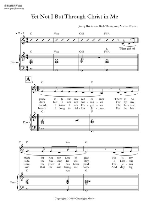 Hymn Yet Not I But Through Christ In Me Sheet Music Pdf Free Score