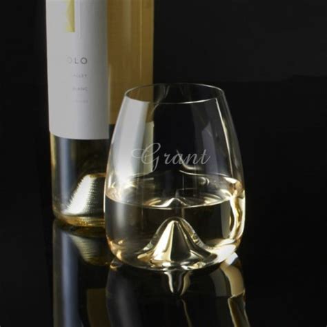 custom waterford elegance stemless wine glass 2pc set