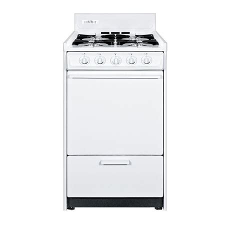 Summit Appliance 20 In 25 Cu Ft Gas Range In White Cleaning Oven