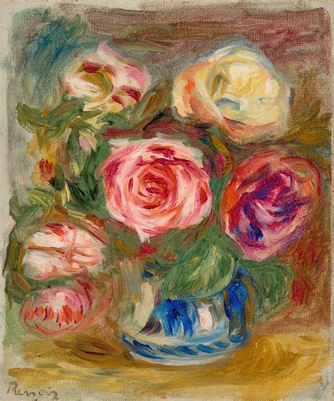 Vase De Roses By Pierre Auguste Renoir Artvee