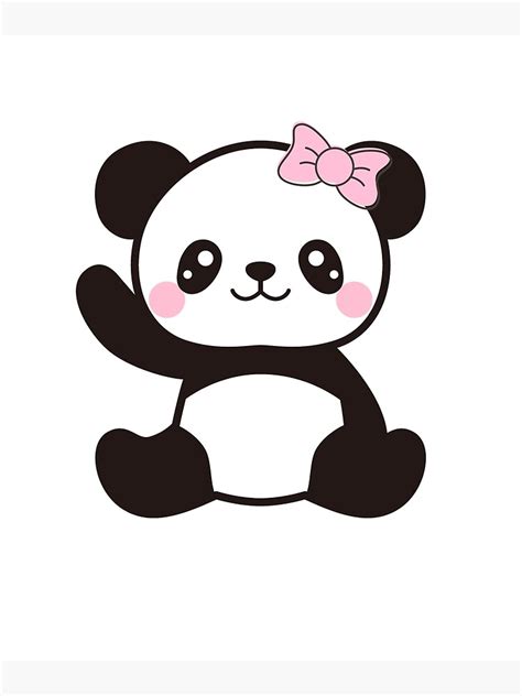 Cute Kawaii Panda Bear Poster By Purpleowldesign Redbubble
