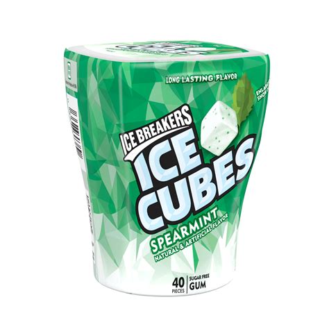 Ice Breakers Ice Cubes Spearmint Flavor Sugar Free Gum 40 Count
