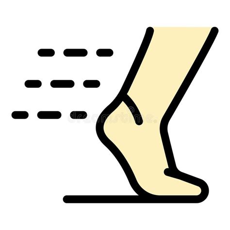 Running Foot Icon Color Outline Vector Stock Illustration